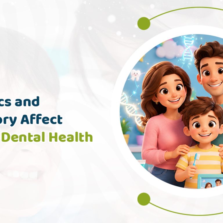 Family discussing genetics dental issues with a pediatric dentist